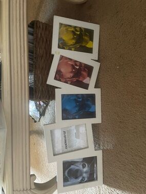 Multi-Image White Collage Frame with Color-Tinted Photos